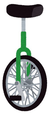 一輪車のイラスト（緑）