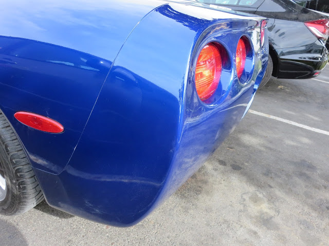 Corvette Bumper and quarter panel after repairs at Almost Everything Auto Body.