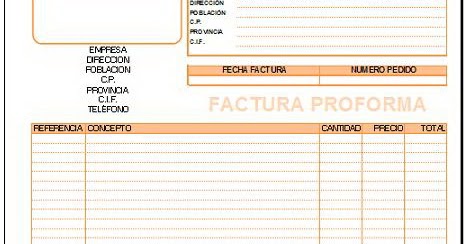 Modelo de proforma de servicios de comida