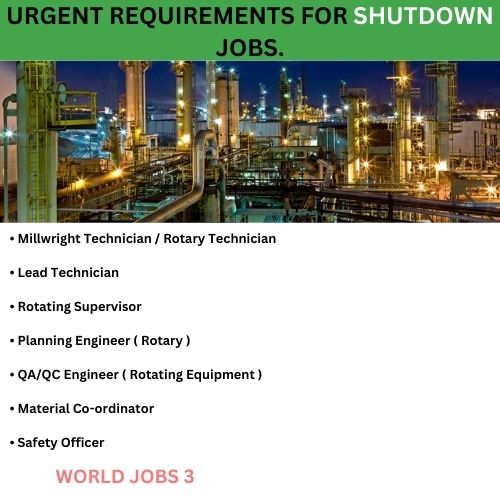Urgent Requirements for Shutdown Jobs.