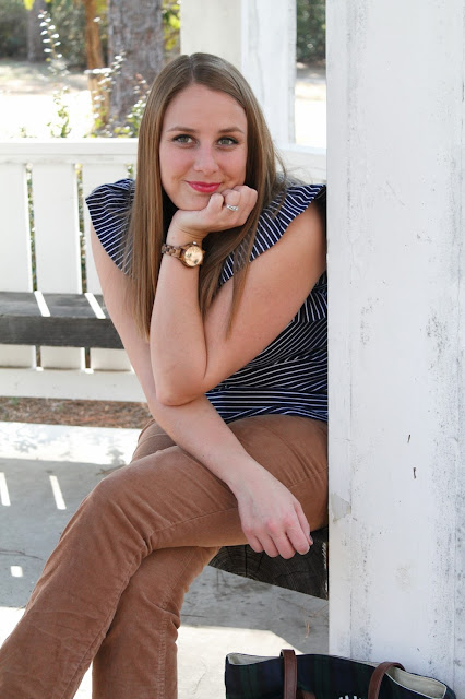 Navy & Chestnut Outfit Inspiration & JORD wooden watch