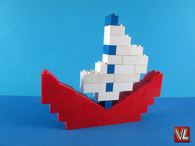 Barco à vela - Modelo LEGO sugerido no LEGO Ideas Book 221 (de 1973)