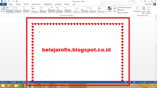 cara gampang mempercantik dokumen dengan bingkai  Cara Praktis Mempercantik Dokumen Dengan Bingkai (Page Border) Pada Microsoft Word 2013