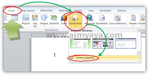 Kita sering membutuhkan tampilan layar atau screen shot di laptop atau komputer kita untuk Membuat Screenshot di Microsoft Office 2010