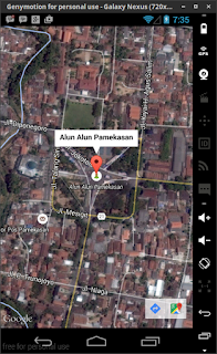 Tampilan google maps dalam type hybird