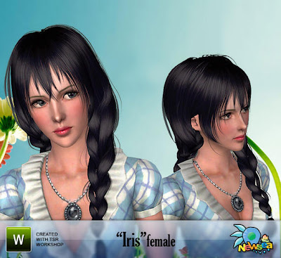 Newsea Iris Female Hairstyle. Download at The Sims Resource - Subscriber 