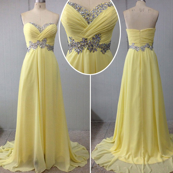  Sweetheart Sweep/Brush Train Chiffon Modest Prom Dresses Evening Dresses #SP8488