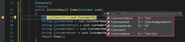 ASP.Net Core MVC: Pass (Get) data to Controller