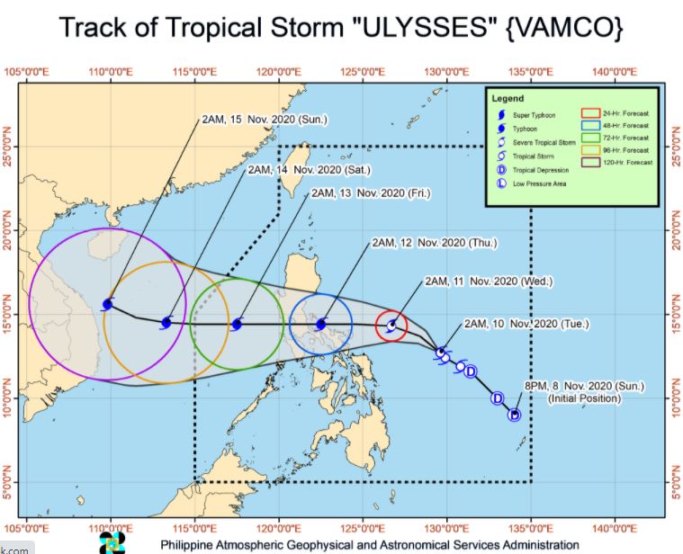 'Bagyong Ulysses' PAGASA weather update November 10, 2020