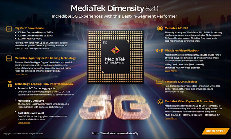 MediaTek unveils their new 5G SoC, the Dimensity 820