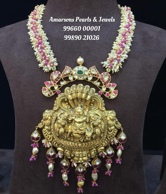 Adorable Krishna Pendant with Rice Pearls 