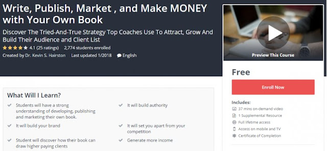 [100% Free] Write, Publish, Market , and Make MONEY with Your Own Book