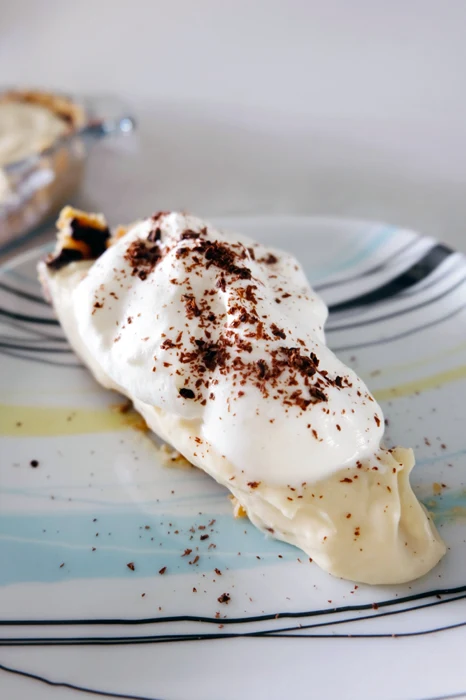 slice of fudge bottom pie on plate