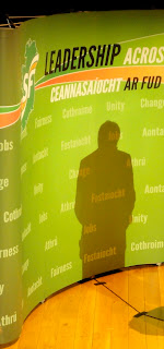 Gerry Adams speaking at Sinn Fein manifesto launch for 2011 Assembly and local government elections