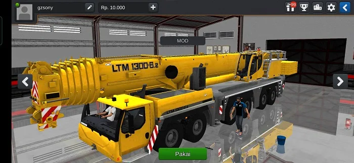 MOD BUSSID Truck Liebher LTM 1300 Crane Full Animasi