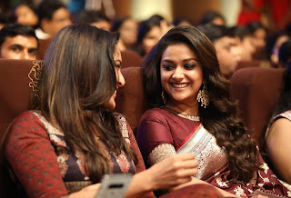 Keerthy Suresh in Saree with Cute and Lovely Smile