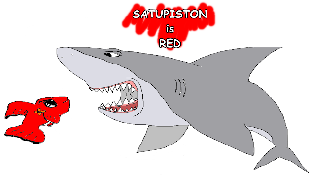 Gambar Ikan Kartun Berwarna, Hiu vs Ikan Kecil “Satupiston is Red”