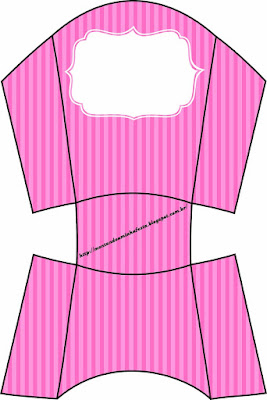 Pink Stripes Free Printable Fries Box. 