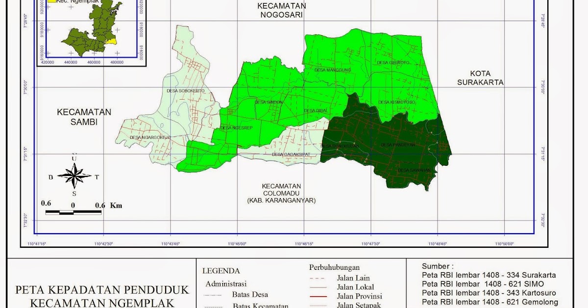 PETA KEPADATAN PENDUDUK KECAMATAN NGEMPLAK ~ Konsep 