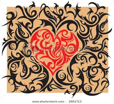 Tribal Art Red Heart Design Posted by imam at 75600 AM