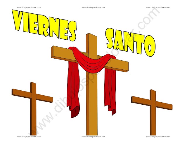 Viernes Santo dibujo a color y para colorear