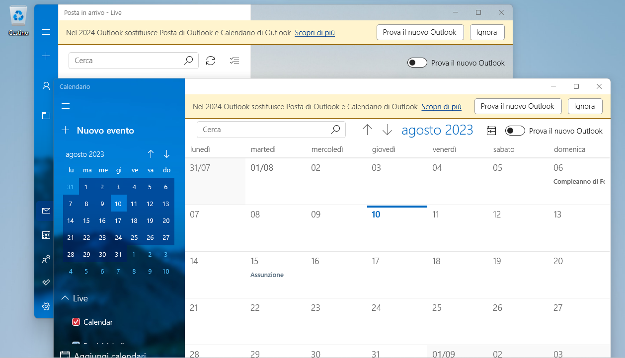 Il nuovo Outlook per Windows in sostituzione di Posta e Calendario arriverà nel 2024