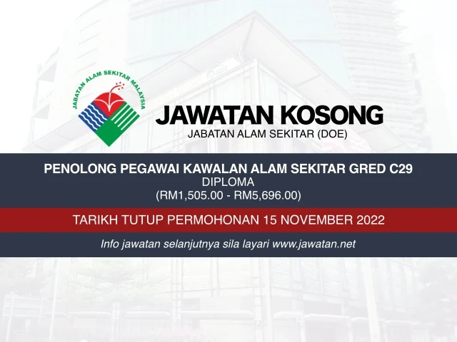 Jawatan Kosong Jabatan Alam Sekitar (DOE) 2022