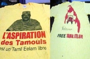 T-shirt with Velupillai Prabhakaran's image printed Found in kandy