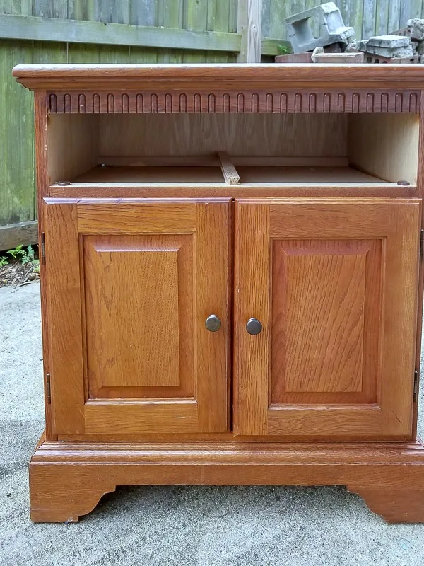 oak nightstand before