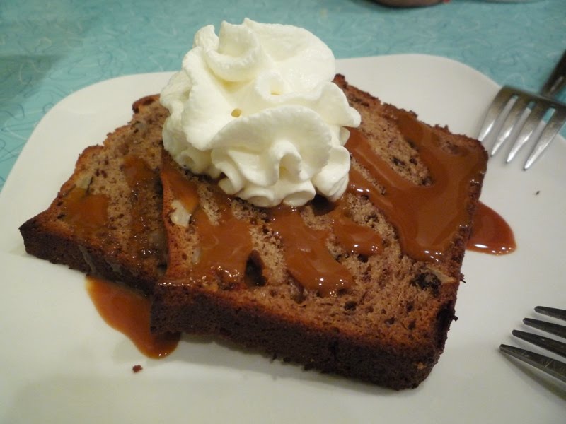 Dessert course - white chocolate  banana walnut bread (additional 3 ...