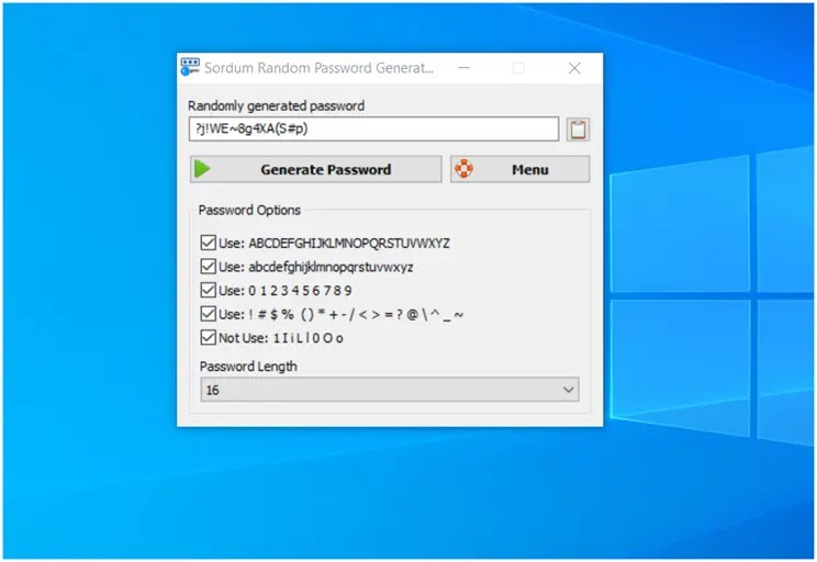 Sordum Random Password Generator : Δημιουργήστε ισχυρούς κωδικούς  πρόσβασης 