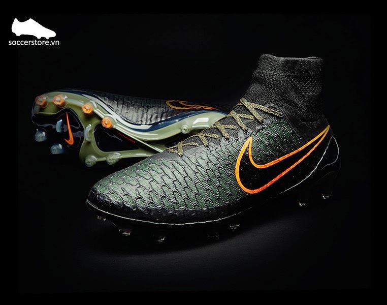 Nike Magista Black- Black- Rough Green- Hyper Crimson