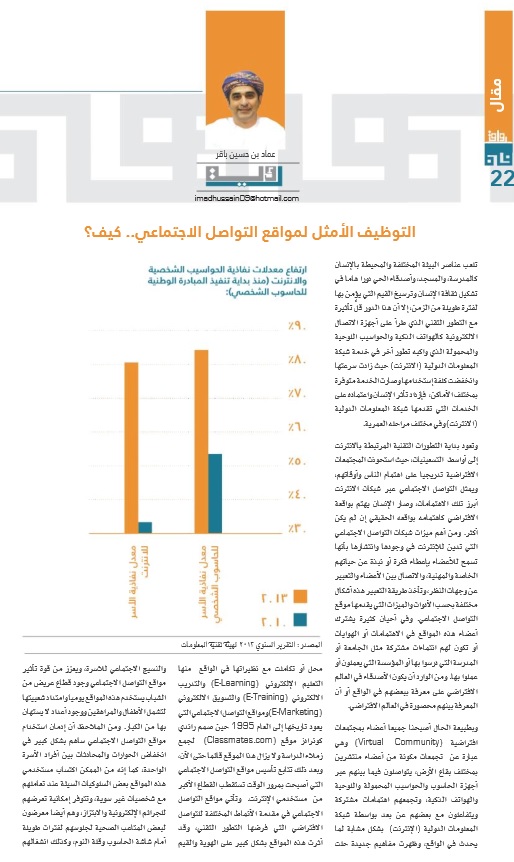 مقالي بعنوان مواقع التواصل الاجتماعي...كيف؟ المنشور باصدار رواق العدد الصفري