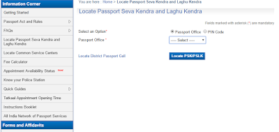 Locate Passport Seva Kendra in Telangana