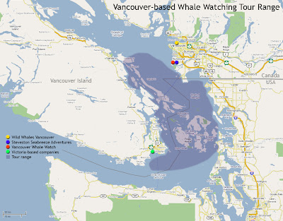 Vancouver Whale Watching Map
