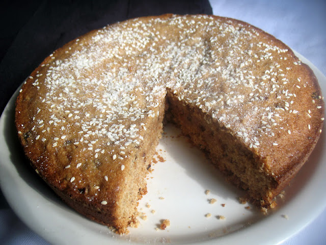 Tahini Cake with Spelt and Mixed Dried Fruits