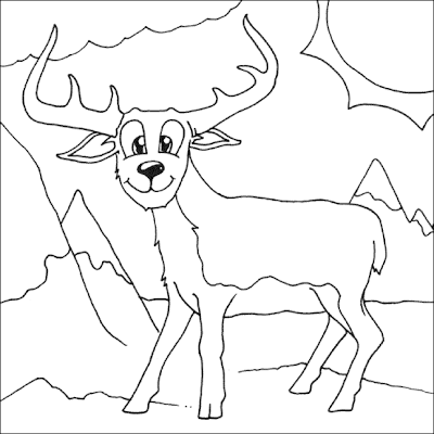 Deer Coloring on Neverland Coloring Pages  Free Printable Animal Deer Coloring Sheet