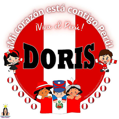 Solapín Nombre Doris Perú para imprimir