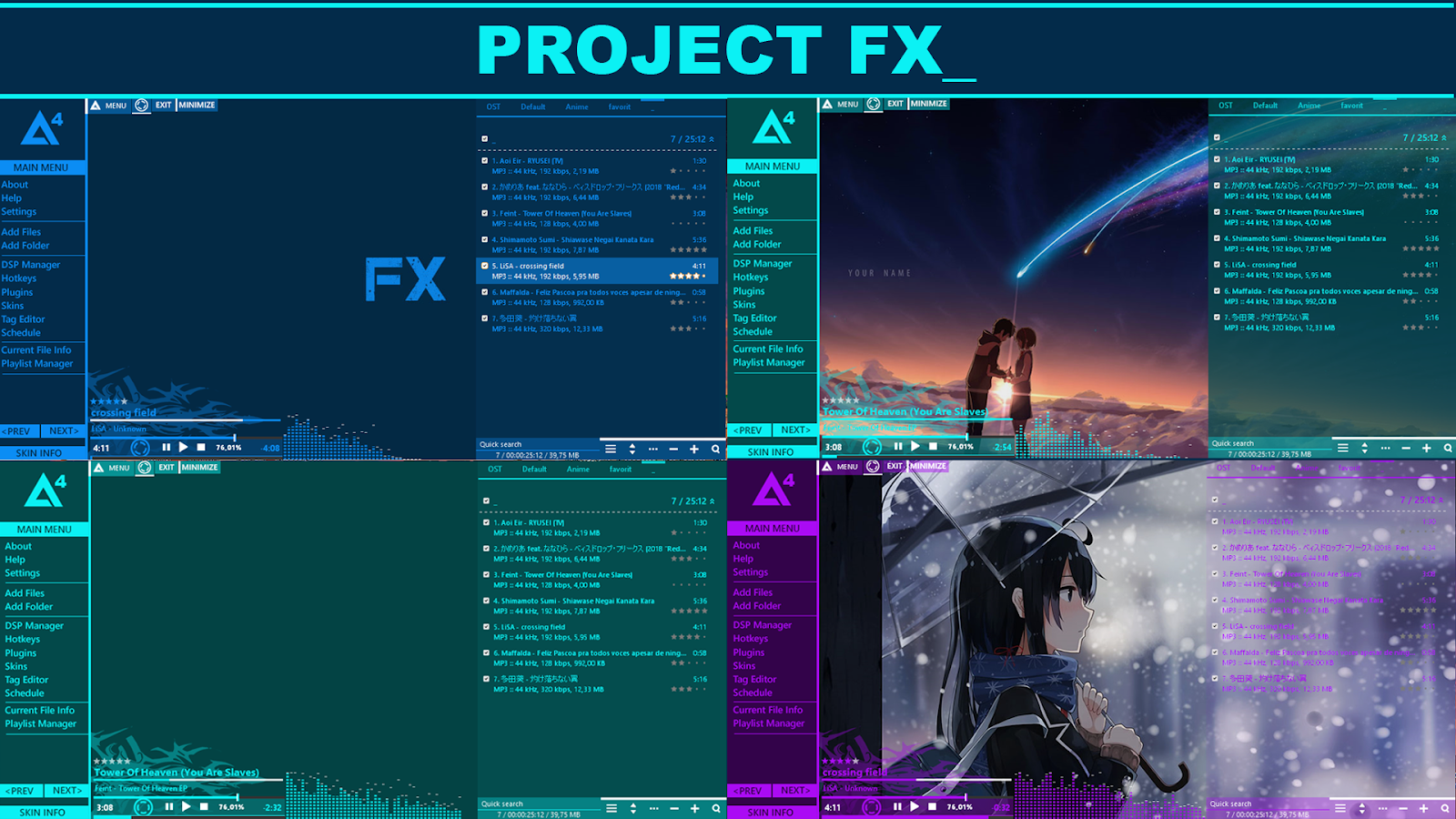 Aimp4 Skin Project Fx With Anime Background Provided Frostx