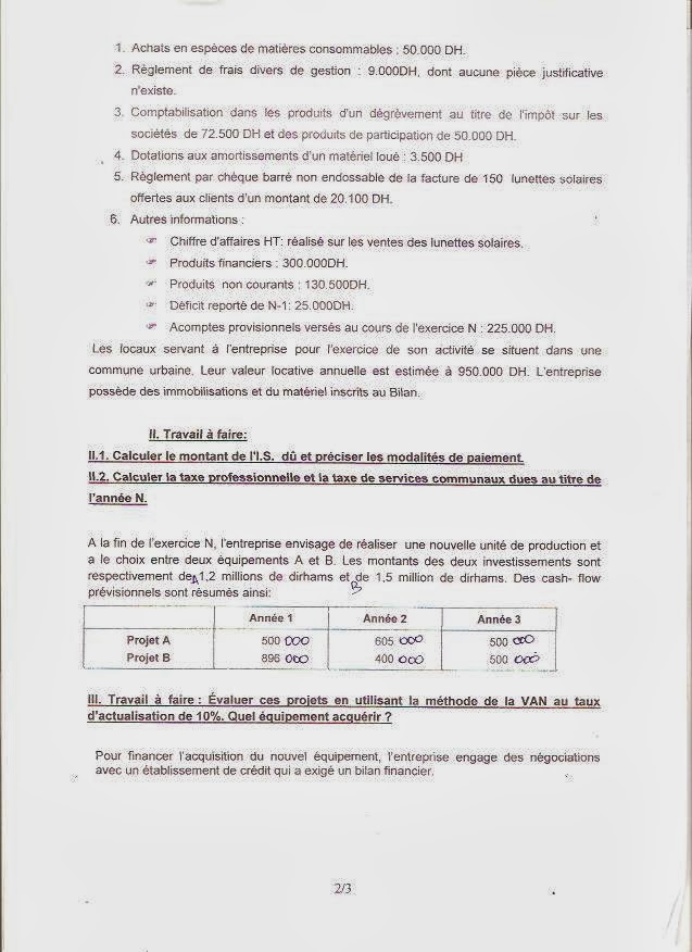 Concours d'accès au Master : finance comptabilité 