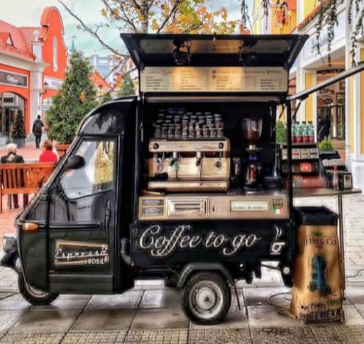 Desain Cafe Kopi Sederhana Menggunakan Mobil