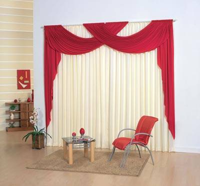 modern white and red curtain designs for living room