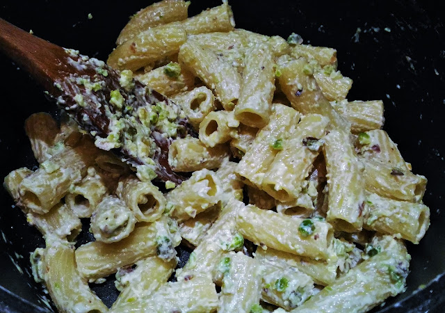 Maccheroni con pistacchi e mascarpone