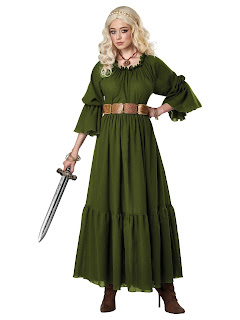 Women's Olive Renaissance Peasant Chemise Costume