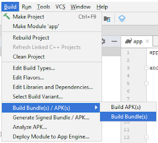 Android Studio build app bundle