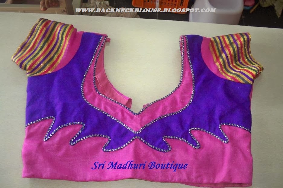 PURPLE WITH PINK COLOUR BACK SIDE BLOUSE
