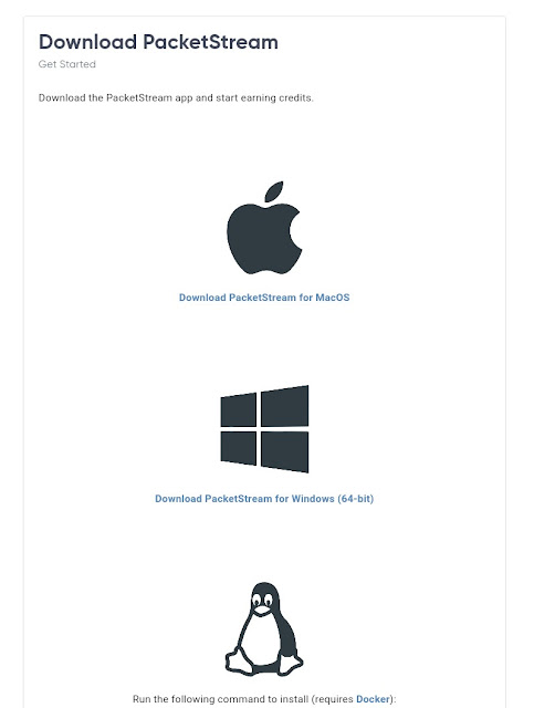 Packetstream supported device: windows, macOs, linux.