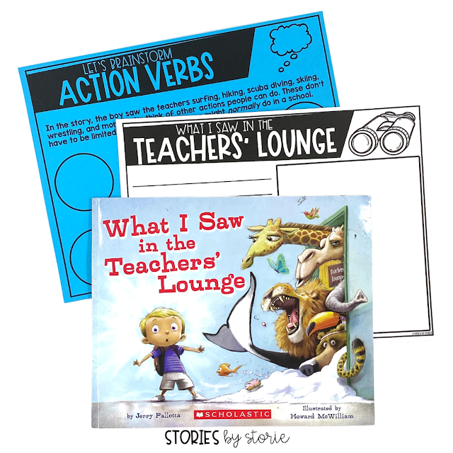 What I Saw in the Teachers' Lounge is an entertaining book that captures the innocence and vivid imagination of a curious child who dares to peek behind the door. Here is a free writing activity you can pair with this book.