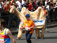 A 'camel' competing in the London Marathon