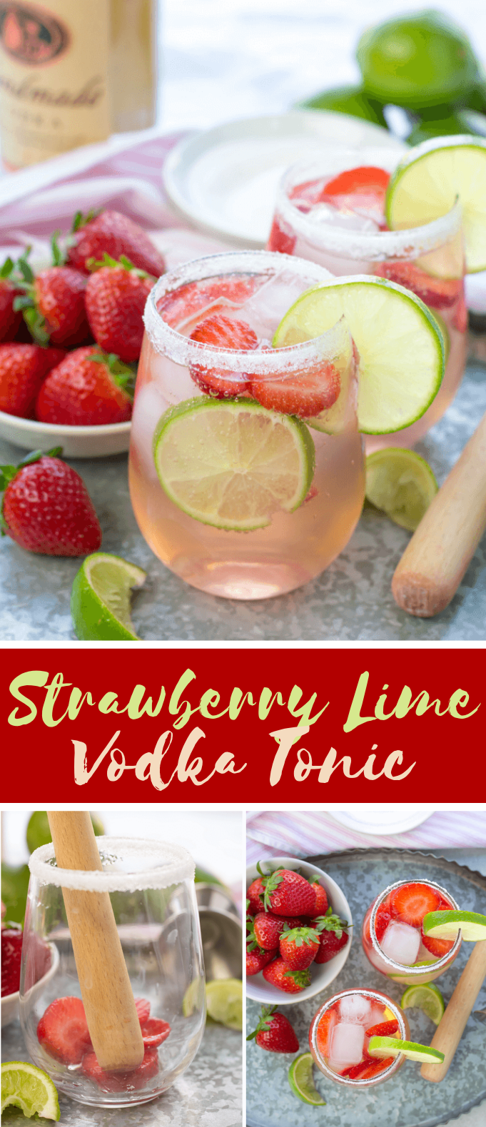 STRAWBERRY LIME VODKA TONIC #cocktails #freshdrink